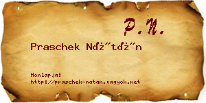 Praschek Nátán névjegykártya